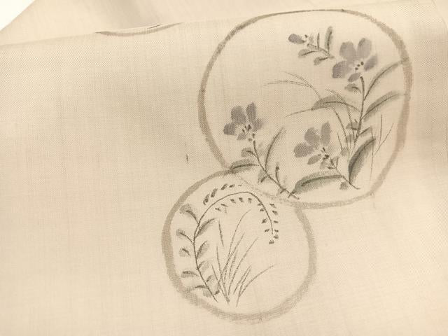 平和屋着物*夏物 九寸名古屋帯 作家物 手描き 花丸文 正絹 逸品 BAAX7719hv