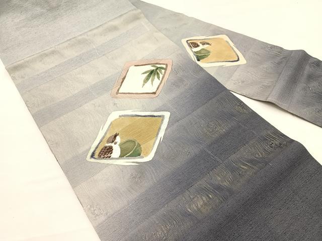 平和屋着物*夏物 九寸名古屋帯 竹雀 正絹 逸品 BAAX7725hv