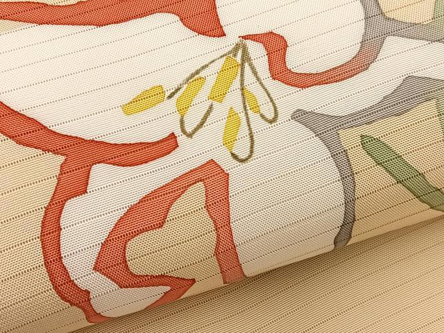 平和屋着物*夏物 絽塩瀬 九寸開き名古屋帯 百合 ろうけつ染め 正絹 逸品 未使用 BAAX7729hv