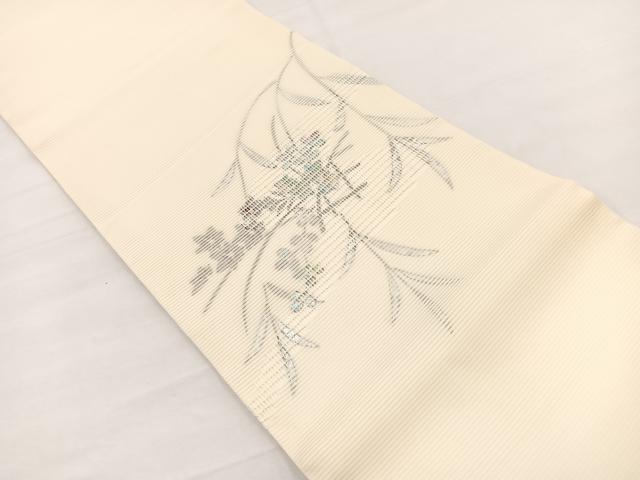 平和屋着物*夏物 九寸開き名古屋帯 秋草文 金銀彩 正絹 逸品 未使用 BAAX7731hv