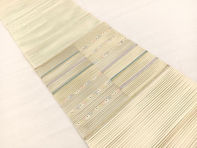 平和屋着物*夏物 八寸名古屋帯 絽綴れ 幾何学文様 金銀糸 正絹 逸品 BAAX7740hv