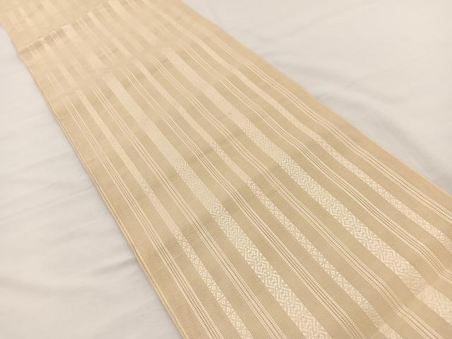 平和屋着物*夏物 本場筑前博多織 八寸名古屋帯 紗献上 蜂蜜色 正絹 逸品 BAAX7748hv