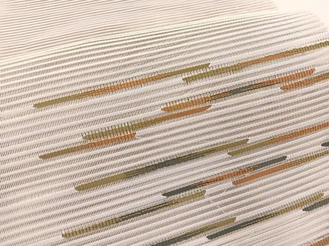 平和屋着物*夏物 八寸名古屋帯 絽綴れ 横段文 正絹 逸品 未使用 BAAX7750hv
