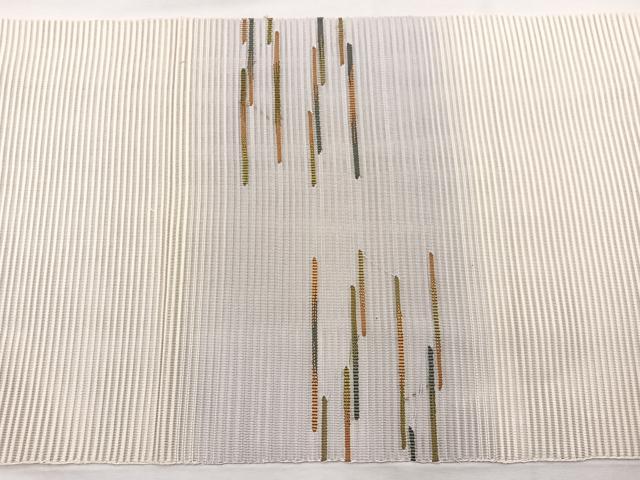平和屋着物*夏物 八寸名古屋帯 絽綴れ 横段文 正絹 逸品 未使用 BAAX7750hv