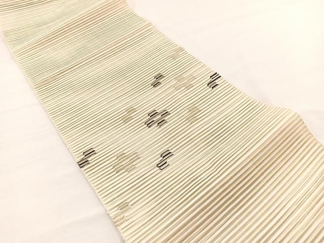 平和屋着物*夏物 八寸名古屋帯 絽綴れ 十字文様 金糸 正絹 逸品 BAAX7756hv