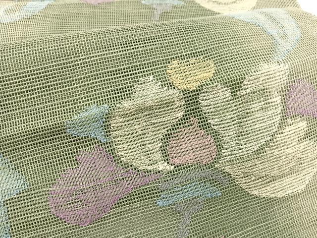 平和屋着物*夏物 1854年創業 帯屋捨松 八寸名古屋帯 枝花文 正絹 逸品 BAAX7758hv