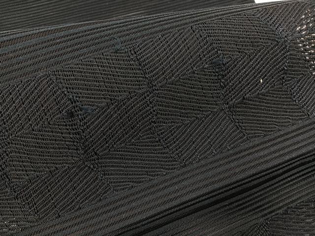 平和屋着物*夏物 八寸名古屋帯 絽綴れ 横段文 黒地 正絹 逸品 未使用 BAAX7765hv