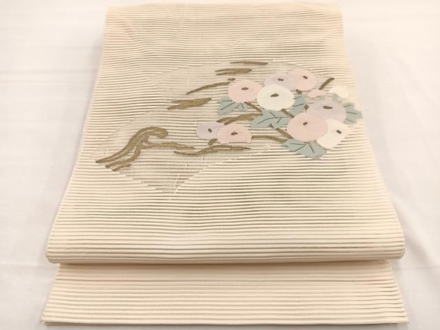 平和屋着物*夏物 八寸名古屋帯 絽綴れ 万寿菊 金糸 正絹 逸品 BAAX7773hv