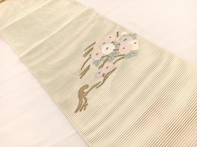 平和屋着物*夏物 八寸名古屋帯 絽綴れ 万寿菊 金糸 正絹 逸品 BAAX7773hv