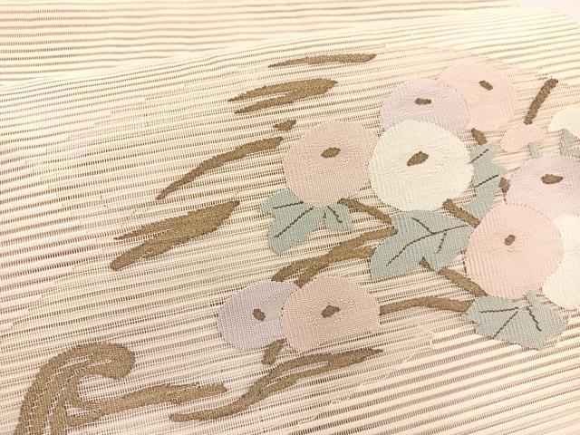 平和屋着物*夏物 八寸名古屋帯 絽綴れ 万寿菊 金糸 正絹 逸品 BAAX7773hv