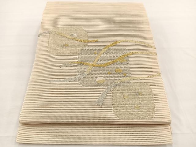 平和屋着物*夏物 八寸名古屋帯 絽綴れ 色紙文様 金銀糸 正絹 逸品 BAAX7775hv