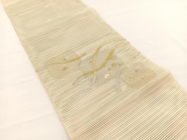 平和屋着物*夏物 八寸名古屋帯 絽綴れ 色紙文様 金銀糸 正絹 逸品 BAAX7775hv