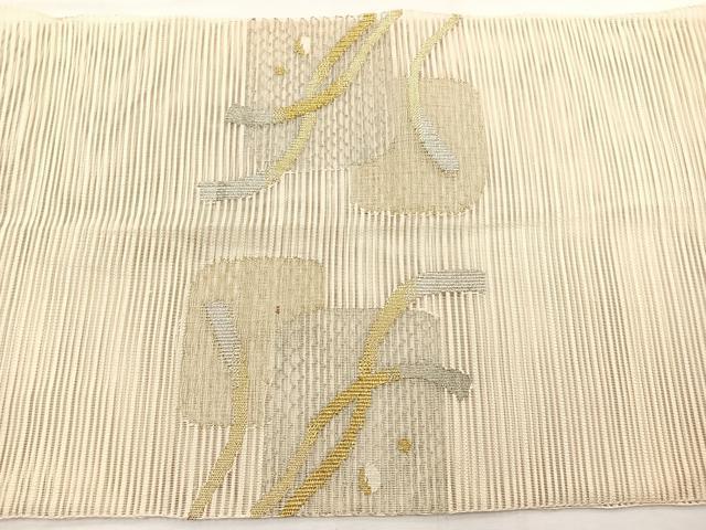 平和屋着物*夏物 八寸名古屋帯 絽綴れ 色紙文様 金銀糸 正絹 逸品 BAAX7775hv