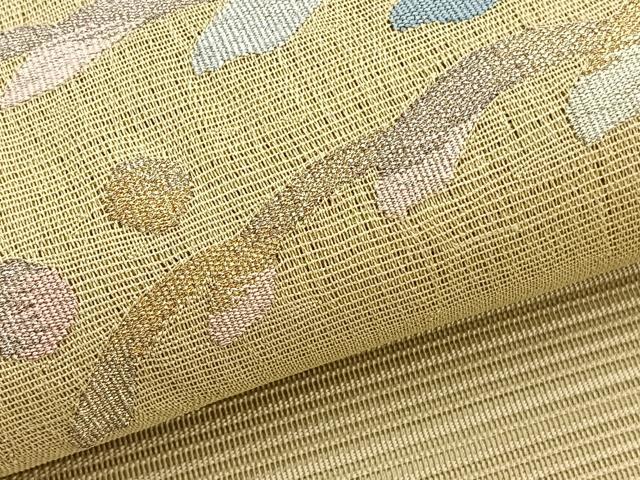 平和屋着物*夏物 八寸名古屋帯 絽綴れ 立波文 金銀糸 正絹 逸品 BAAX7779hv