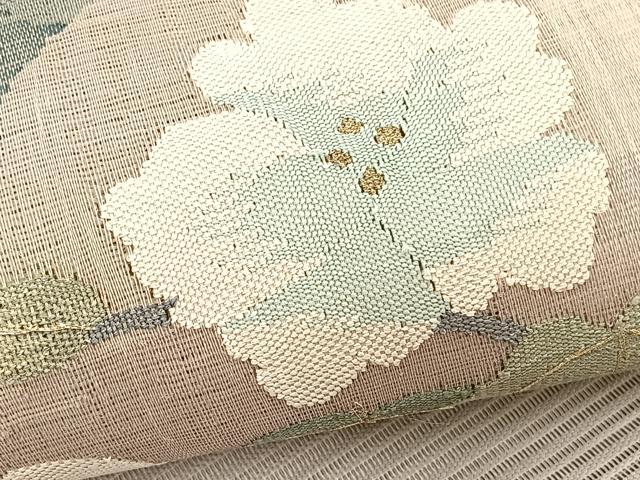平和屋着物*夏物 八寸名古屋帯 絽綴れ 地紙牡丹文 金銀糸 正絹 逸品 BAAX7780hv