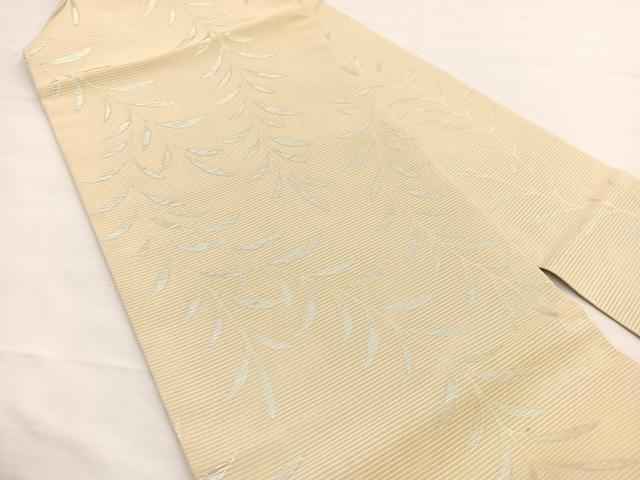 平和屋着物*夏物 全通柄 九寸名古屋帯 枝垂れ枝葉文 銀糸 正絹 逸品 BAAX7782hv