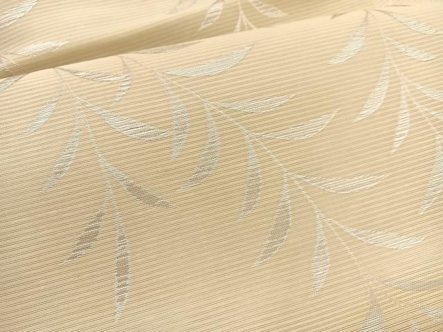 平和屋着物*夏物 全通柄 九寸名古屋帯 枝垂れ枝葉文 銀糸 正絹 逸品 BAAX7782hv