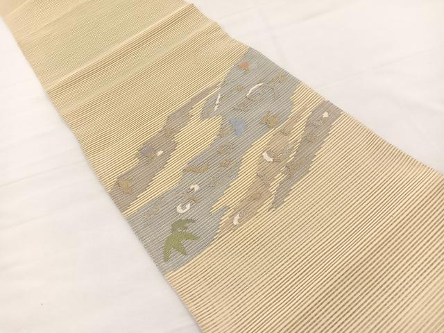 平和屋着物*夏物 八寸名古屋帯 絽綴れ 唐草文 金銀糸 正絹 逸品 BAAX7787hv