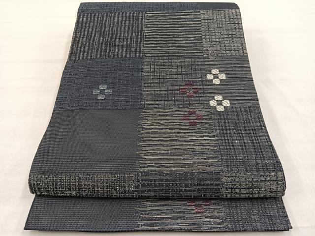 平和屋着物*夏物 西陣 六通柄袋帯 唐織 十字文様 証紙付き 正絹 逸品 BAAX7803hv