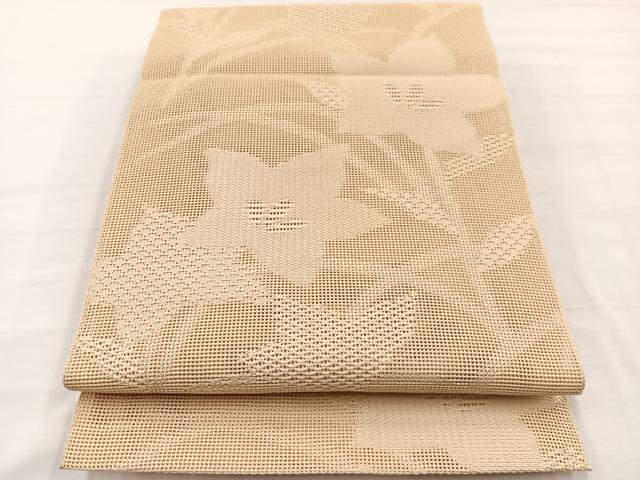平和屋着物*夏物 八寸名古屋帯 桔梗 正絹 逸品 未使用 BAAX7810hv