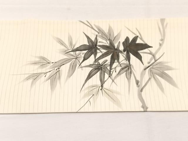 平和屋着物*夏物 絽塩瀬 九寸名古屋帯 作家物 手描き 楓 金彩 正絹 逸品 BAAX7815hv