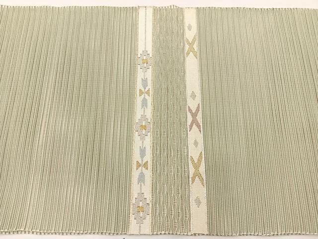 平和屋着物*夏物 八寸名古屋帯 絽綴れ 横段花文 金銀糸 正絹 逸品 未使用 BAAX7818hv