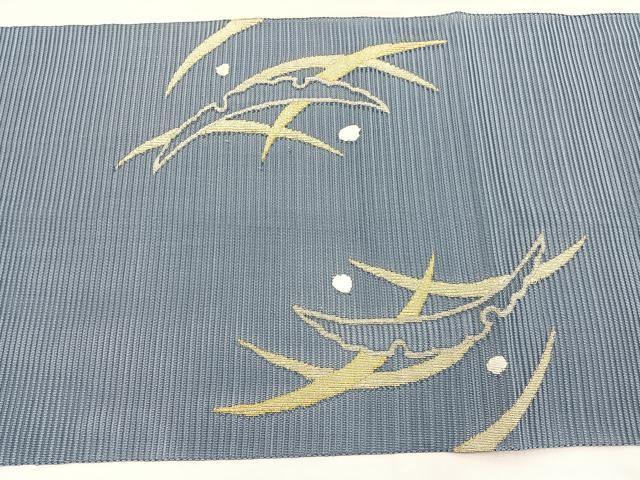 平和屋着物*夏物 八寸名古屋帯 絽綴れ 露芝文 金糸 正絹 逸品 BAAX7827hv