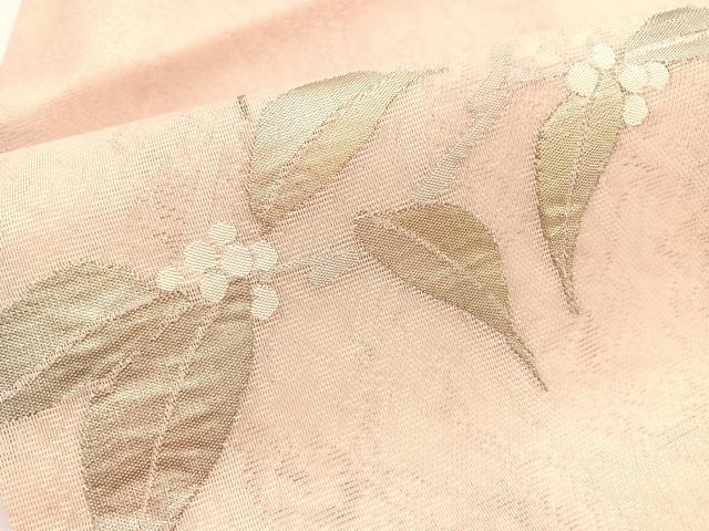 平和屋着物*夏物 九寸名古屋帯 南天文 金糸 正絹 逸品 BAAX7834hv