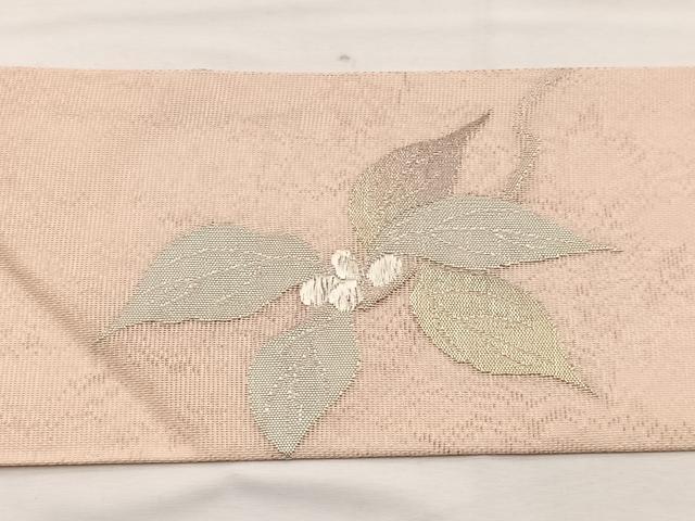 平和屋着物*夏物 九寸名古屋帯 南天文 金糸 正絹 逸品 BAAX7834hv