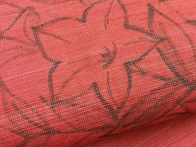 平和屋着物*夏物 九寸名古屋帯 手描き 桔梗 麻 逸品 BAAX7838hv