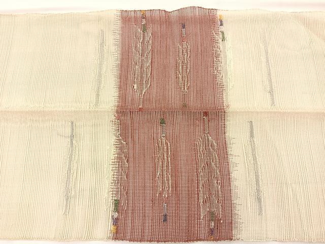 平和屋着物*夏物 1854年創業 帯屋捨松 八寸名古屋帯 矢羽文 正絹 逸品 BAAX7839hv