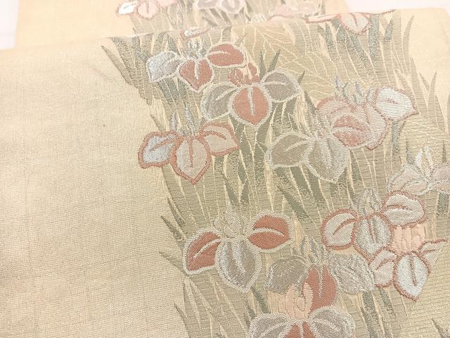 平和屋着物*夏物 全通柄袋帯 唐織 八ツ橋 金銀糸 正絹 逸品 BAAX7850hv