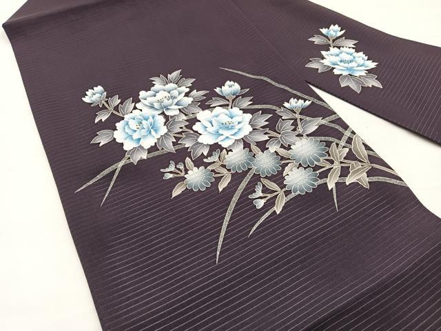 平和屋着物*夏物 絽塩瀬 九寸名古屋帯 草花文 金銀彩 正絹 逸品 BAAX7866hv
