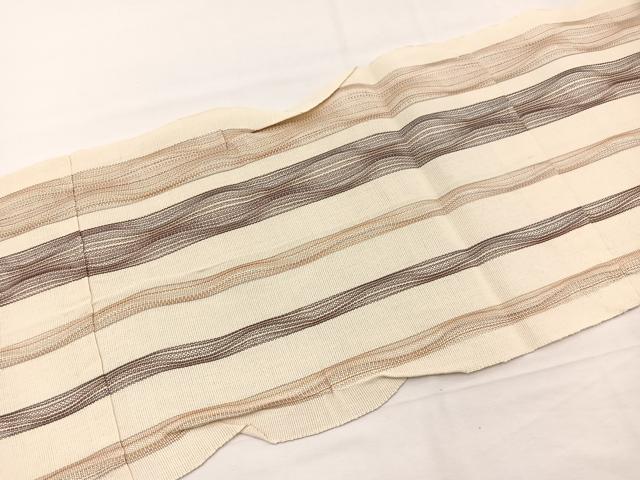 平和屋着物*夏物 八寸名古屋帯 花織 間道 正絹 逸品 BAAX7872hv