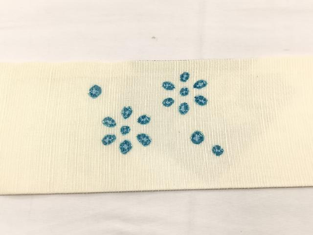 平和屋着物*夏物 九寸名古屋帯 絞り 花蝶文 正絹 逸品 BAAX7882hv