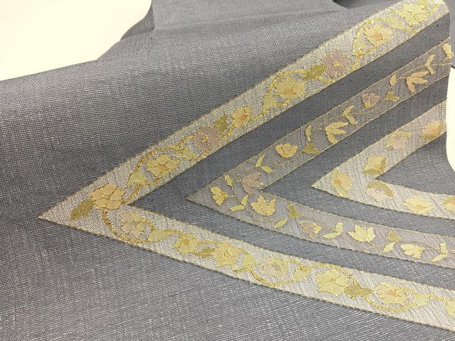 平和屋着物*夏物 九寸名古屋帯 すくい織 花唐草文 金糸 正絹 逸品 BAAX7883hv