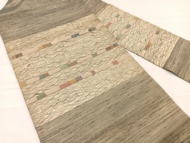 平和屋着物*夏物 九寸名古屋帯 横段文 正絹 逸品 BAAX7897hv