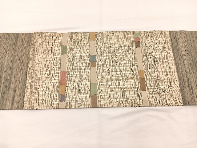平和屋着物*夏物 九寸名古屋帯 横段文 正絹 逸品 BAAX7897hv