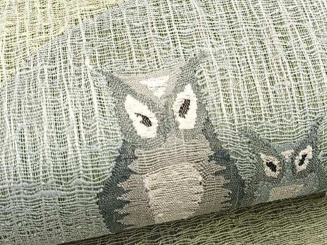 平和屋着物*夏物 太鼓柄袋帯 すくい織 ふくろう やまと誂製 正絹 逸品 未使用 BAAX7901hv