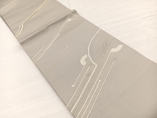 平和屋着物*夏物 西陣 橋本テル織物謹製 六通柄袋帯 幾何学文様 金糸 証紙付き 正絹 逸品 未使用 BAAX7908hv