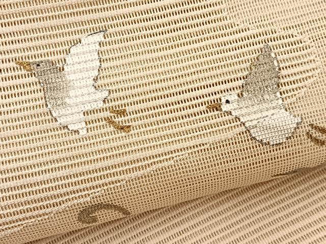 平和屋着物*夏物 八寸名古屋帯 絽綴れ 作家物 手描き 立波飛鳥文 金銀彩 正絹 逸品 BAAX7931hv