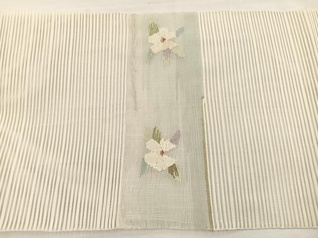 平和屋着物*夏物 八寸名古屋帯 絽綴れ 椿 金銀糸 正絹 逸品 未使用 BAAX7932hv