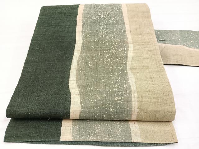 平和屋着物*夏物 全通柄 九寸名古屋帯 間道 麻 逸品 BAAX7936hv