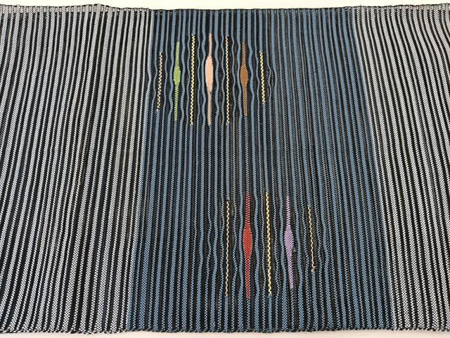 平和屋着物*夏物 八寸名古屋帯 絽綴れ 横段文 金糸 正絹 逸品 BAAX7937hv