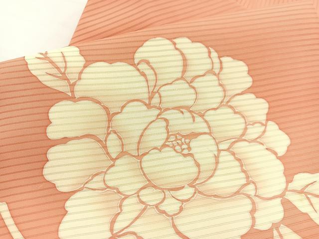 平和屋着物*夏物 絽塩瀬 九寸名古屋帯 牡丹 正絹 逸品 BAAX7938hv