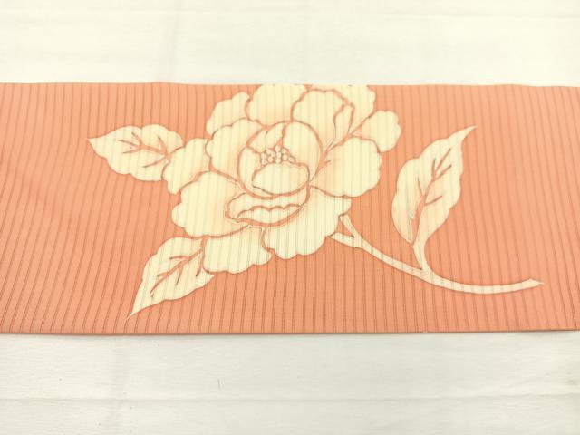 平和屋着物*夏物 絽塩瀬 九寸名古屋帯 牡丹 正絹 逸品 BAAX7938hv