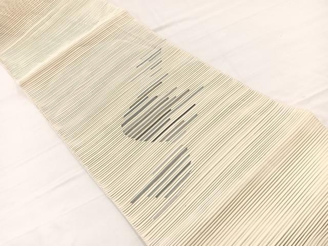 平和屋着物*夏物 八寸名古屋帯 絽綴れ 流線文様 金銀糸 正絹 逸品 BAAX7952hv