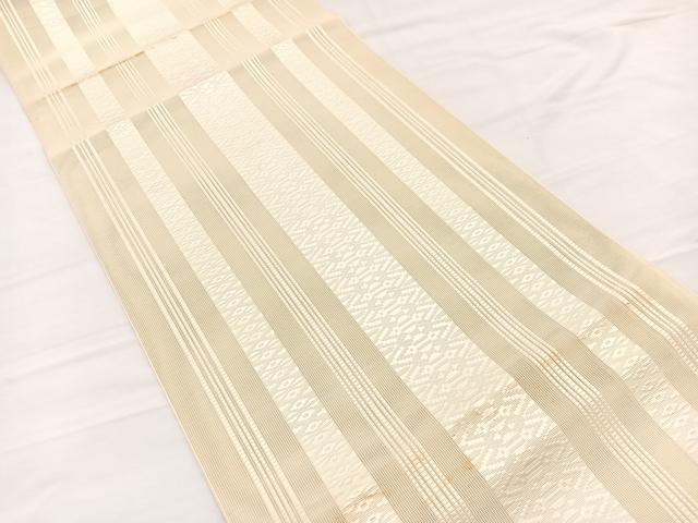 平和屋着物*夏物 本場筑前博多織 八寸名古屋帯 紗献上 砥粉色 正絹 逸品 未使用 BAAX7954hv
