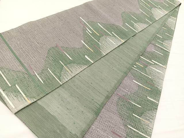 平和屋着物*夏物 全通柄袋帯 横段文 金銀糸 正絹 逸品 BAAX7958hv