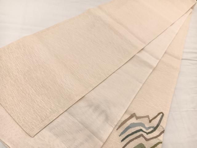平和屋着物*夏物 太鼓柄袋帯 すくい織 抽象文様 正絹 逸品 BAAX7963hv